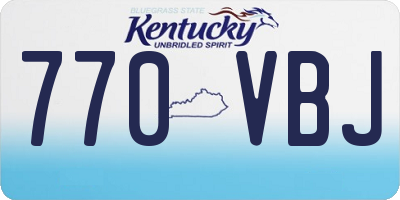 KY license plate 770VBJ