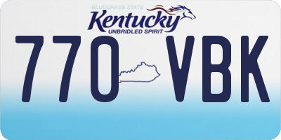 KY license plate 770VBK