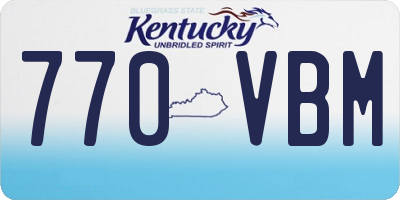 KY license plate 770VBM