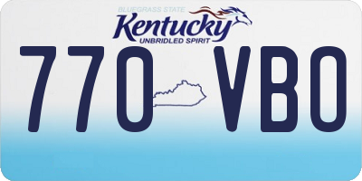KY license plate 770VBO