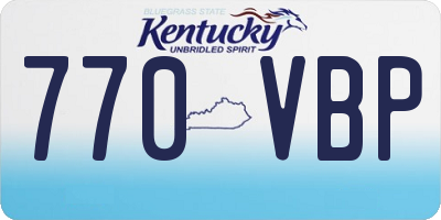 KY license plate 770VBP