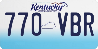 KY license plate 770VBR