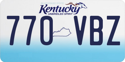 KY license plate 770VBZ