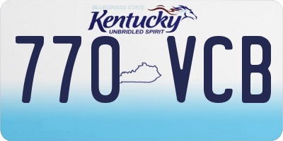 KY license plate 770VCB