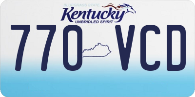 KY license plate 770VCD