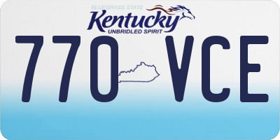KY license plate 770VCE