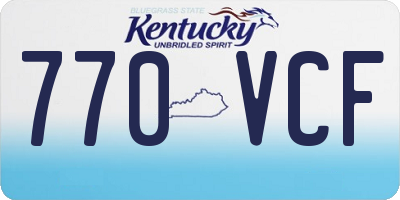 KY license plate 770VCF