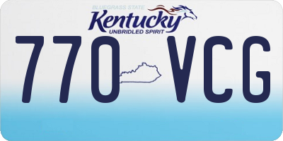 KY license plate 770VCG