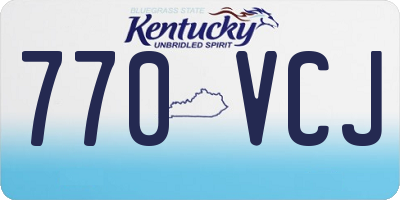 KY license plate 770VCJ