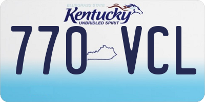 KY license plate 770VCL
