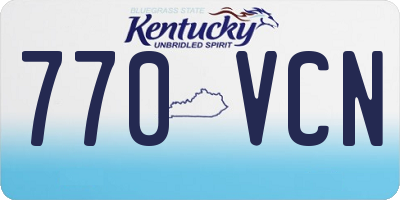 KY license plate 770VCN