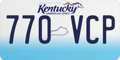 KY license plate 770VCP