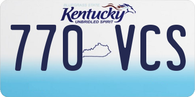KY license plate 770VCS