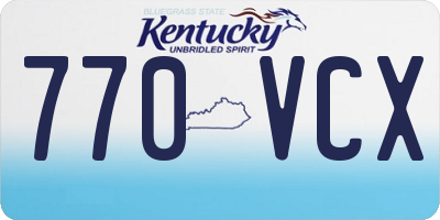 KY license plate 770VCX