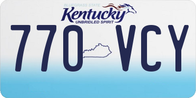 KY license plate 770VCY