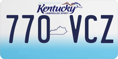 KY license plate 770VCZ