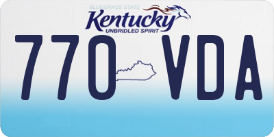 KY license plate 770VDA