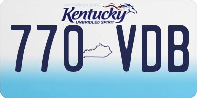 KY license plate 770VDB