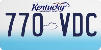 KY license plate 770VDC