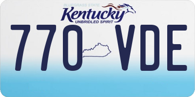 KY license plate 770VDE