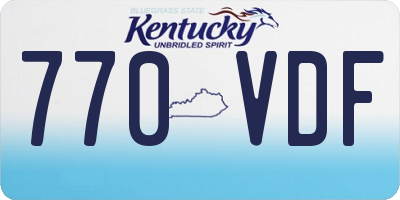 KY license plate 770VDF
