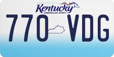 KY license plate 770VDG