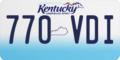 KY license plate 770VDI