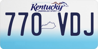 KY license plate 770VDJ