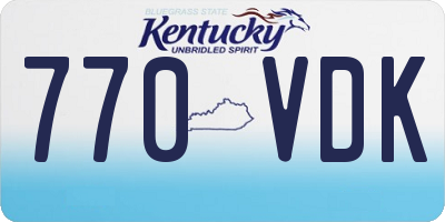 KY license plate 770VDK