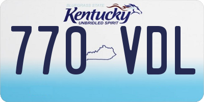 KY license plate 770VDL