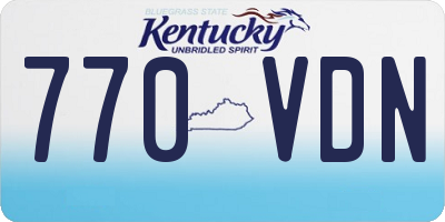 KY license plate 770VDN