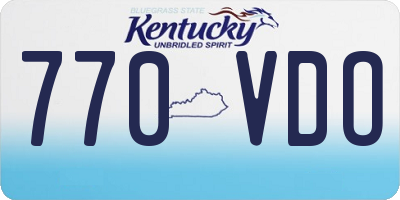 KY license plate 770VDO