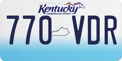 KY license plate 770VDR