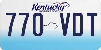 KY license plate 770VDT