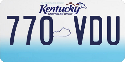 KY license plate 770VDU