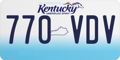 KY license plate 770VDV