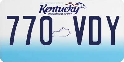 KY license plate 770VDY