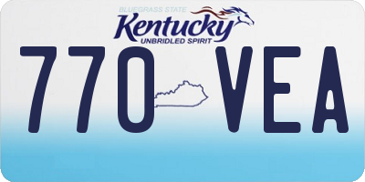 KY license plate 770VEA