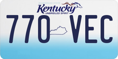 KY license plate 770VEC