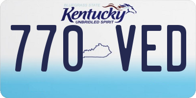 KY license plate 770VED
