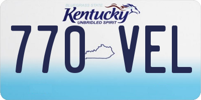 KY license plate 770VEL