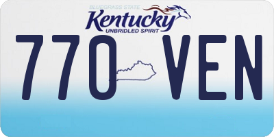 KY license plate 770VEN
