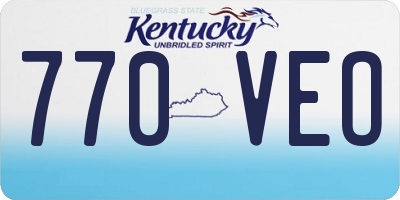 KY license plate 770VEO