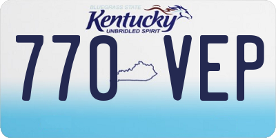 KY license plate 770VEP