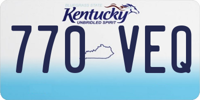 KY license plate 770VEQ