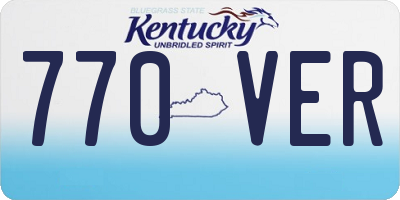 KY license plate 770VER