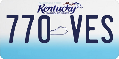 KY license plate 770VES
