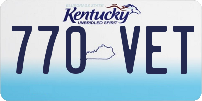 KY license plate 770VET