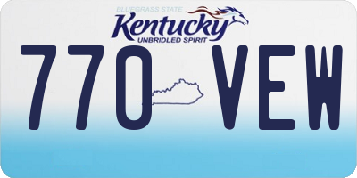 KY license plate 770VEW