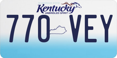 KY license plate 770VEY